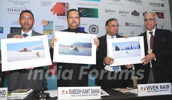 The Union Minister for Tourism, Shri Subodh Kant Sahai releasing the calendar at the inauguration of the SATTE Travel and Tourism Exchange, in New Delhi.  .