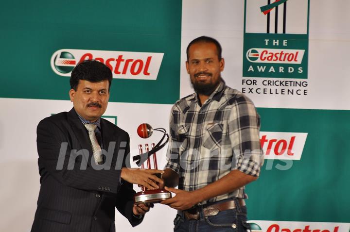 Yusuf Khan Pathan at Castrol Cricket Awards at Grand Hyatt. .