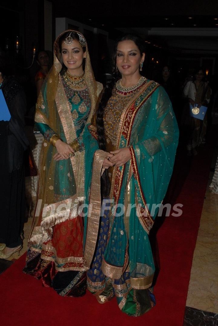 Dia Mirza and Shabana Azmi for Ritu Kumar fashion show at Taj land's End, Bandra in Mumbai