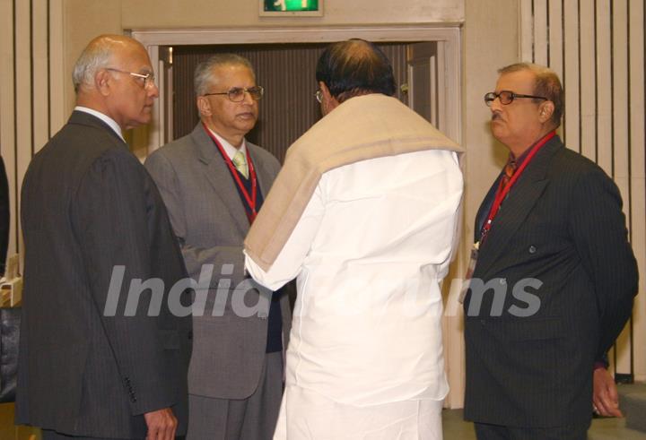 Home Minister P. Chidambaram with Home Ministy's Top Officials at the Chief Ministers  Conference, in New Delhi on Tuesday. .