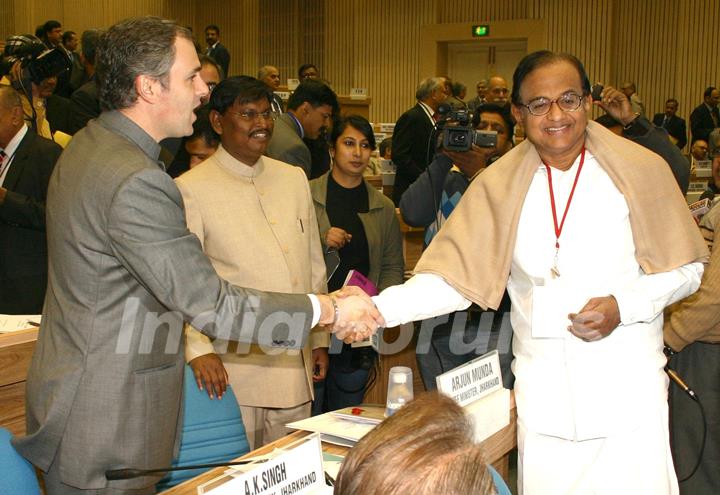 Home Minister P. Chidambaram with J&K CM Omar Abdullah at the Chief Ministers  Conference, in New Delhi on Tuesday 1 Feb 2011. .