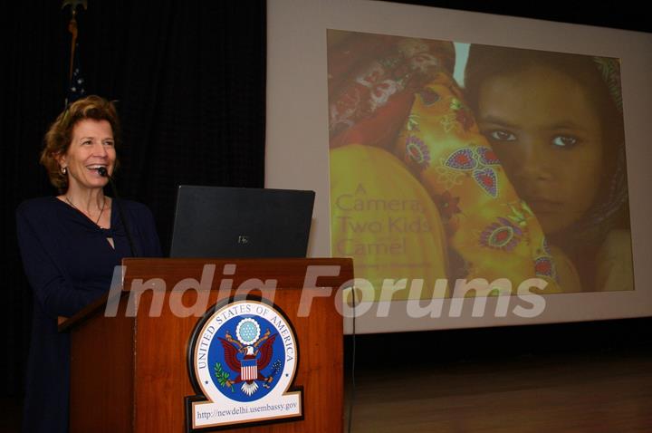 An award winning photographer Annie Griffiths during a discussion at the American Center , in New Delhi on Tuesday 1 Feb 2011. .