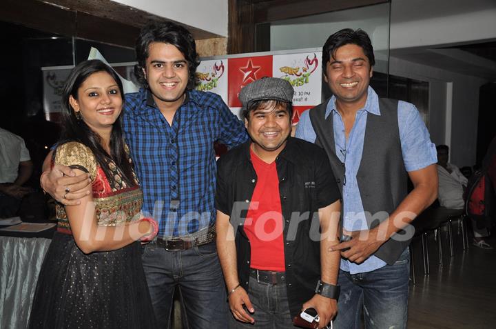 Manish Paul, wife Sanyukta, Prasad Barve & Dharampal Thakur at the launch party of Pyaar Mein Twist