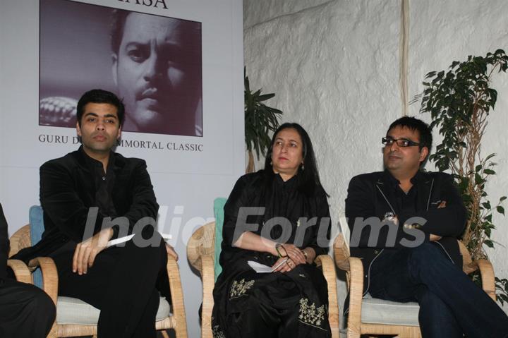 Karan Johar unveils Guru Dutt's Pyaasa book at Olive in Bandra