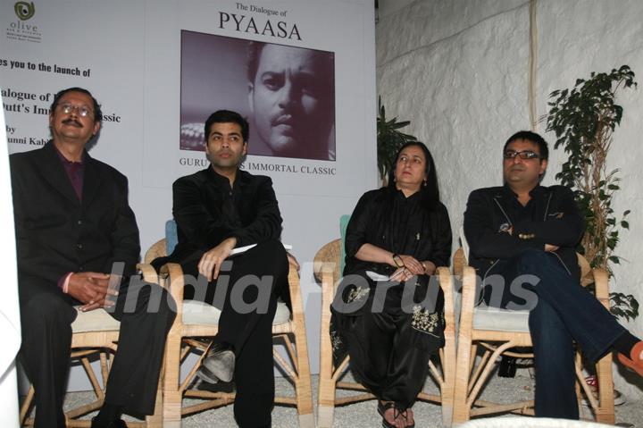 Karan Johar unveils Guru Dutt's Pyaasa book at Olive in Bandra