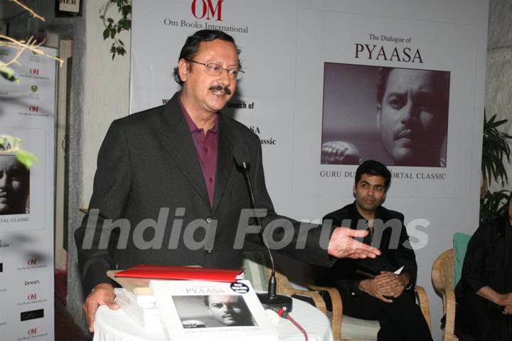 Karan Johar unveils Guru Dutt's Pyaasa book at Olive in Bandra