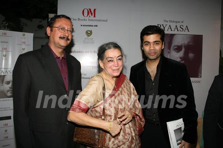 Karan Johar unveils Guru Dutt's Pyaasa book at Olive in Bandra