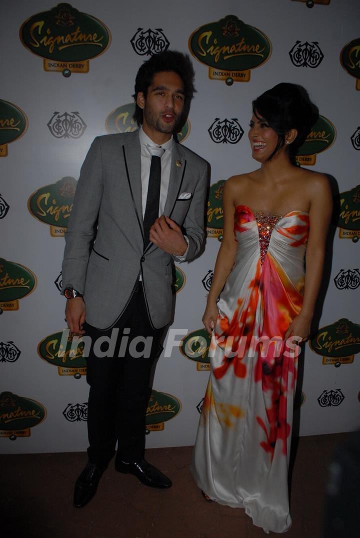 Geeta Basra with Siddharth Mallya at Signature Derby fashion show at the Mahalaxmi Race Course