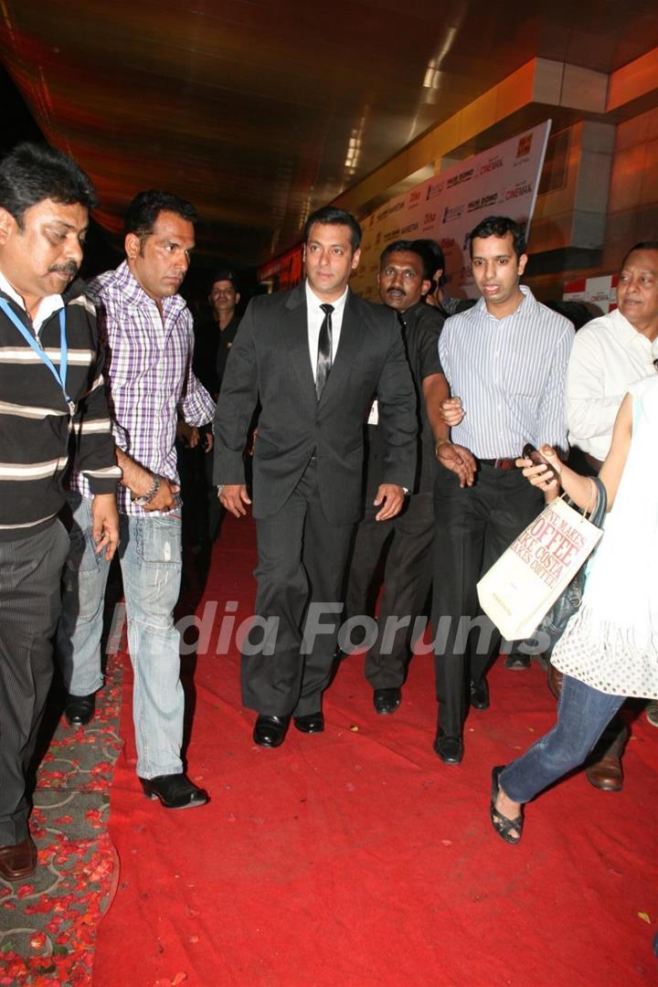 Salman Khan at Dev Anand’s old classic film “Hum Dono” premiere at Cinemax Versova