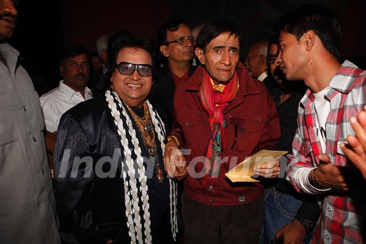 Bappi Lahiri at Dev Anand’s old classic film “Hum Dono” premiere at Cinemax Versova