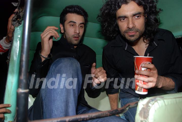 Ranbir Kapoor and Imtiaz Ali at Hum Dono Premiere in Cinemax. .