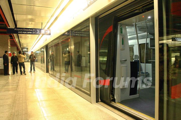 The inside view of Airport Metro in New Delhi on Sat 2 Feb 2011. .