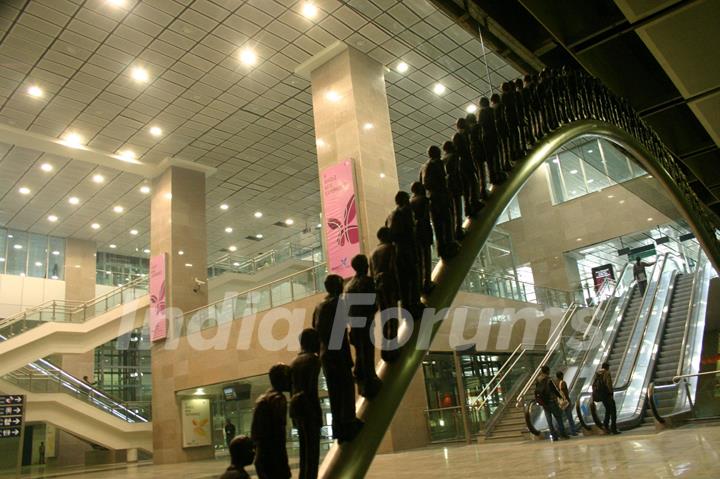 The inside view of Airport Metro in New Delhi on Sat 2 Feb 2011. .