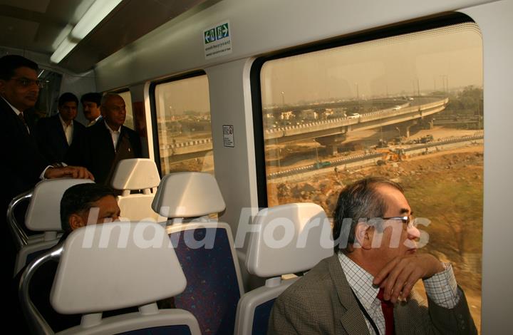 The inside view of Airport Metro in New Delhi on Sat 2 Feb 2011. .