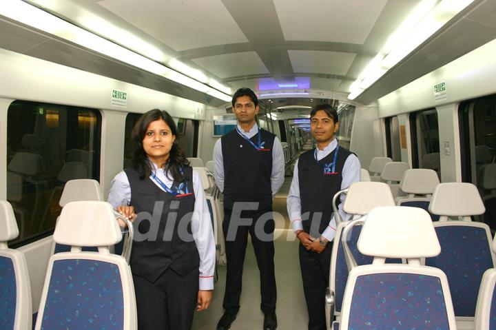 The inside view of Airport Metro at the IGI Airport  station,in New Delhi on Sat 2 Feb 2011. .