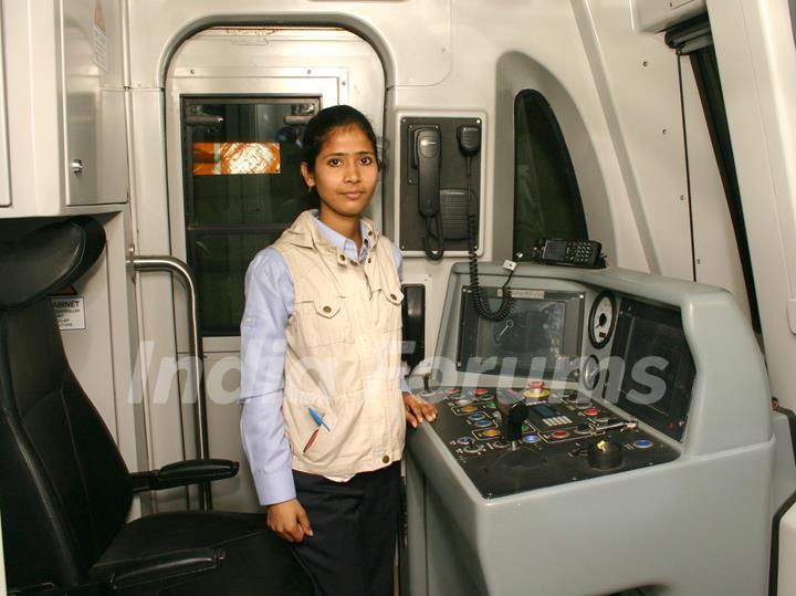 The driver Shail Mishra at Airport Metro at the IGI Airport  station in New Delhi on Sat 5 Feb 2011. .