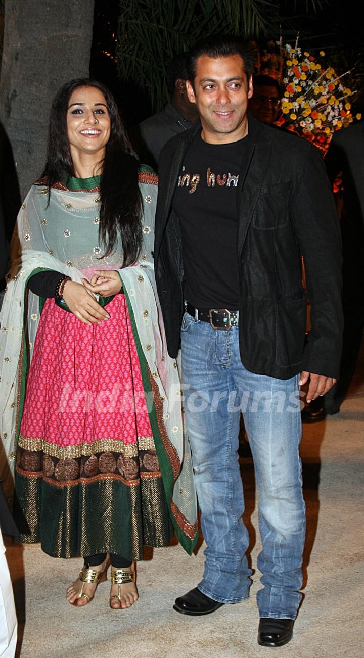 Salman and Vidya Balan at Imran Khan and Avantika Malik's Wedding Reception Party at Taj Land's End