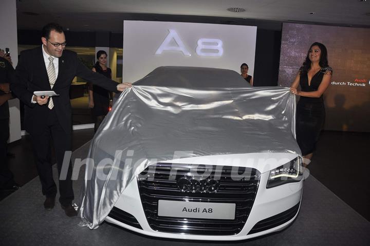 Lara launches Audi A8 at Andheri. .