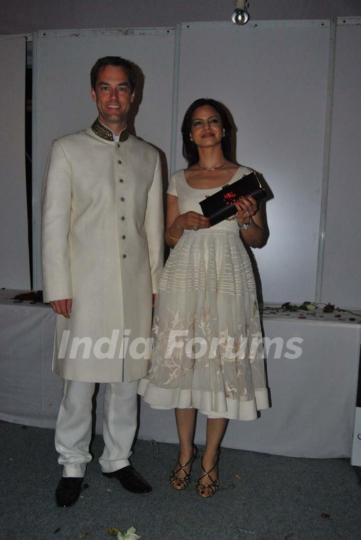 Marcus MD & Sharmili Marketing Director-Oriflame India and Rohit Bal at Oriflame's 15 years Anniversary celebration. .