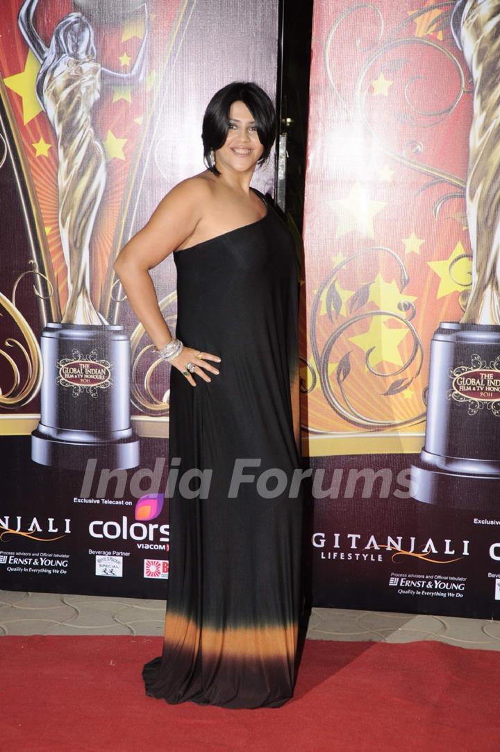 Ekta Kapoor at Global Indian film and Television awards at Yash Raj studios in Mumbai.  .