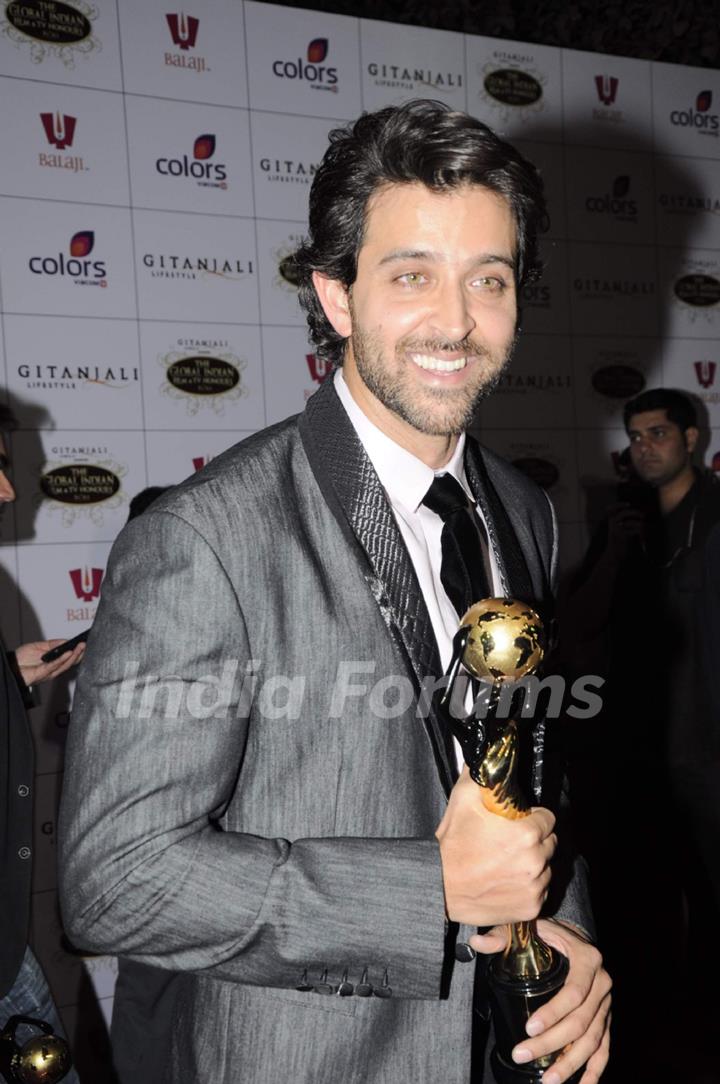 Hrithik Roshan at Global Indian film and Television awards at Yash Raj studios in Mumbai.  .