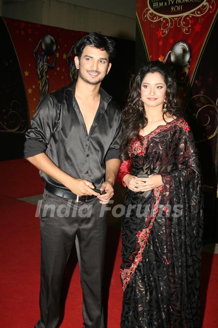 Sushant and Ankita at Global Indian film and Television awards at Yash Raj studios in Mumbai