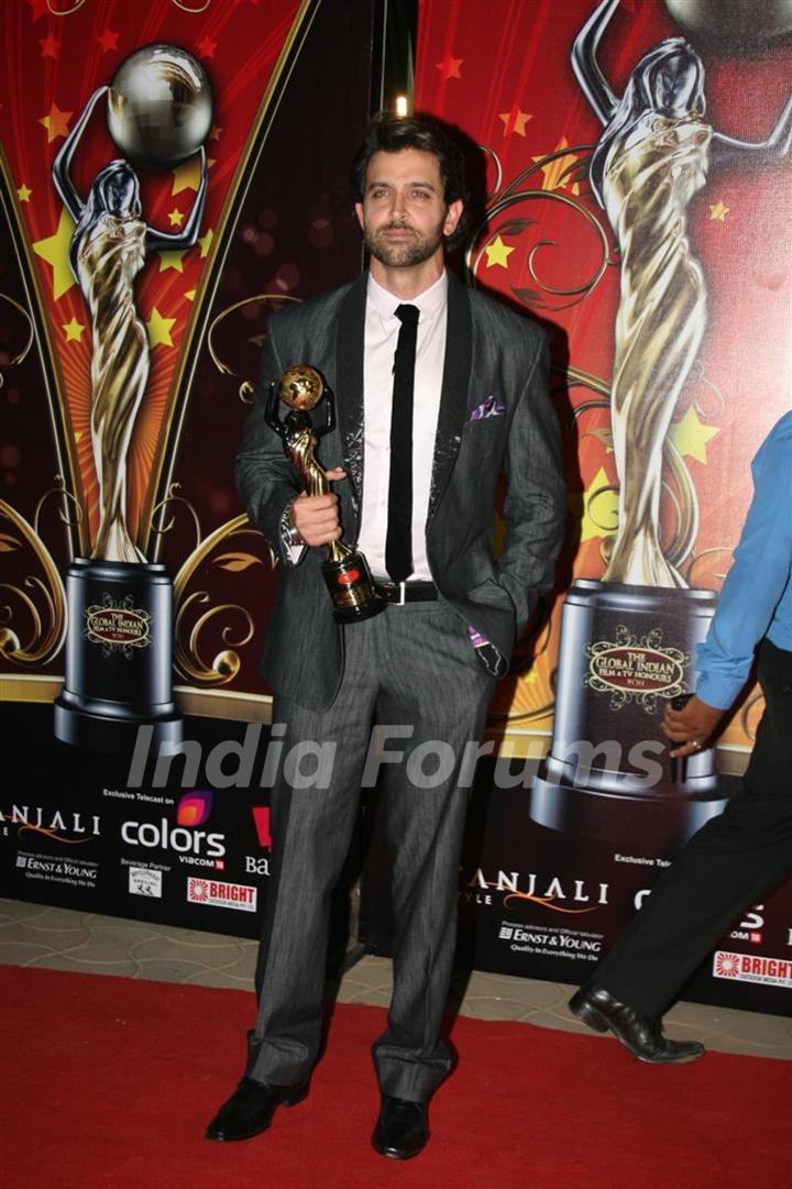 Hrithik Roshan at Global Indian film and Television awards at Yash Raj studios in Mumbai