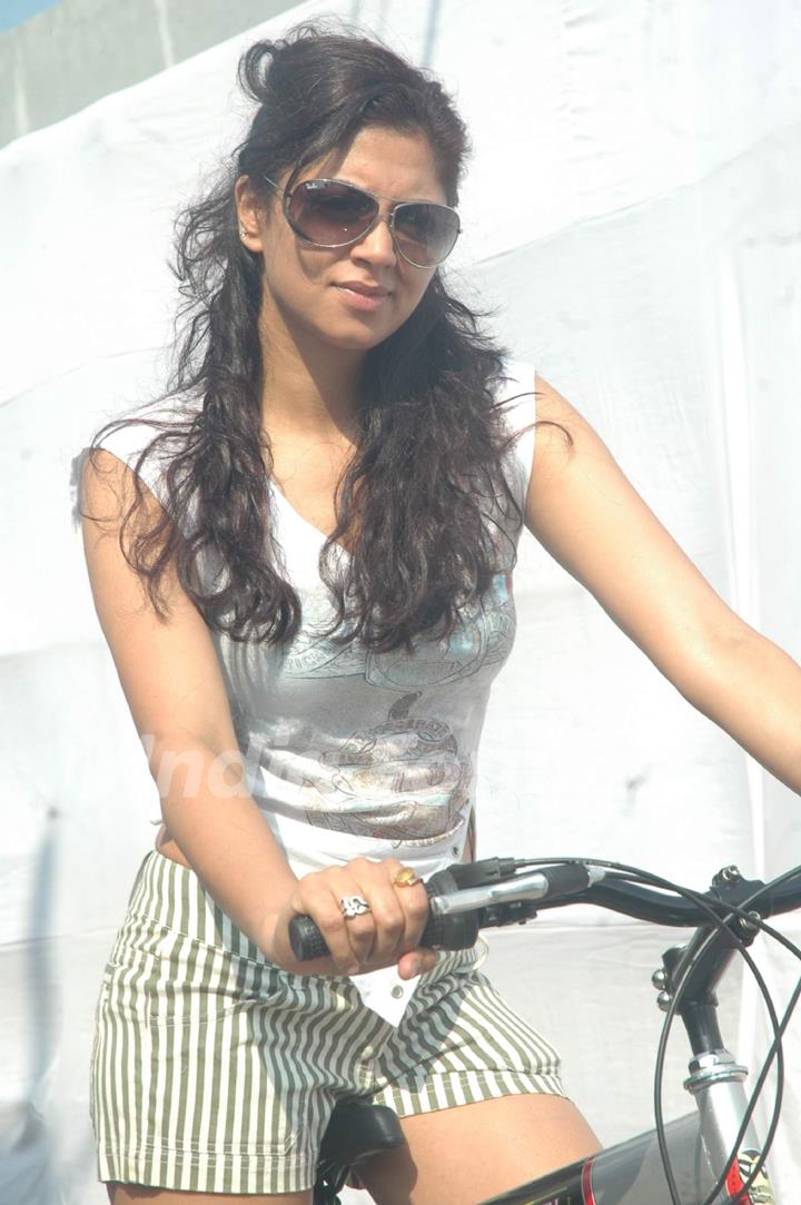 Kavita Kaushik at Mumbai Cyclothon at Bandra. .