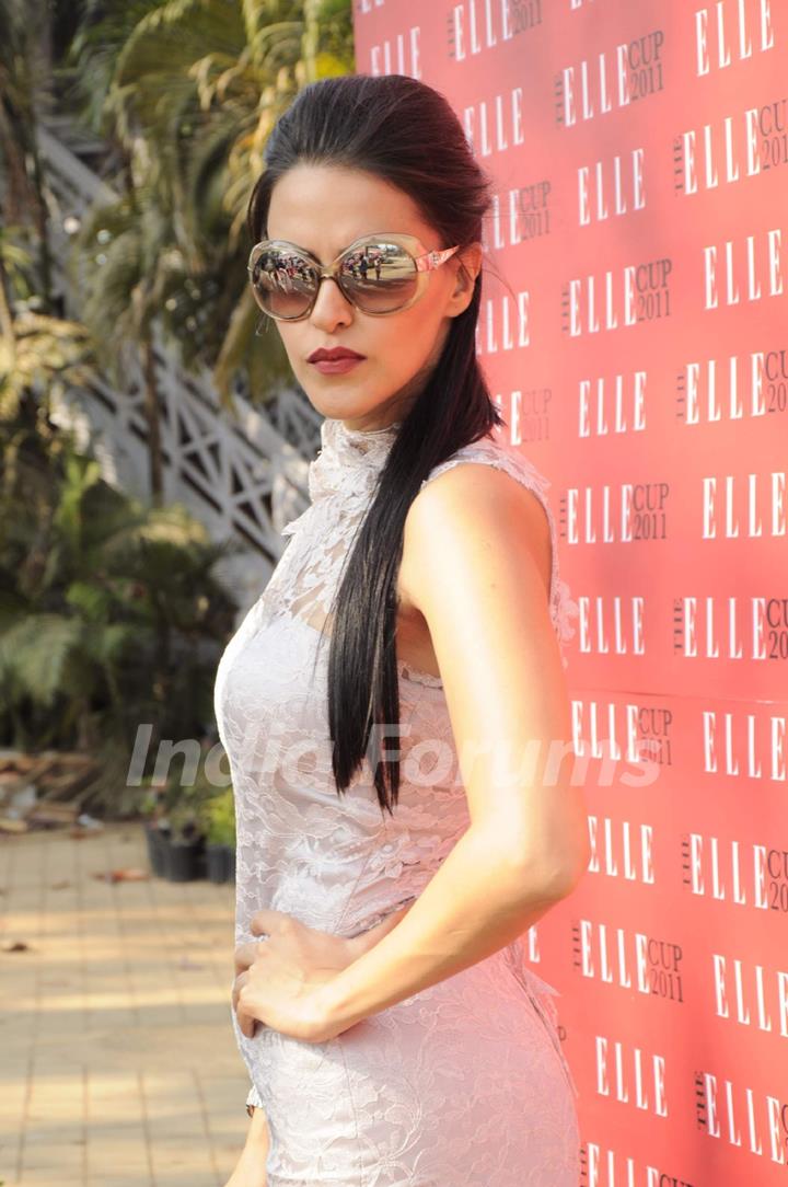 Neha Dhupia at Elle Cup and IIFA promotional event at Mahalaxmi Race Course..