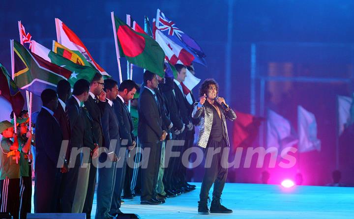 Singer Sonu Nigam performs during the opening ceremony of the ICC Cricket World Cup in Dhaka, Bangladesh on Feb. 17, 2011. .