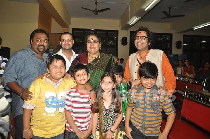 Usha Uthup at music launch of film''Satrangee Parachute'' in ST Catherine's children home