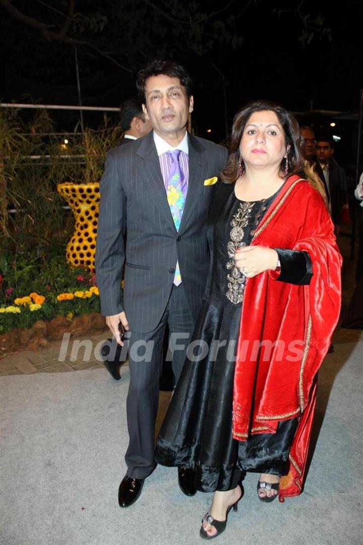 Shekhar Suman with wife at Videocons Venuegopal Dhoots Daughter Marriage