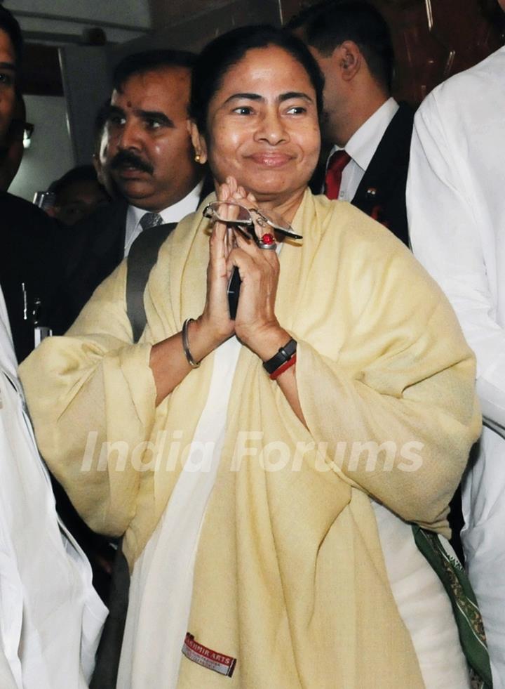 The Union Minister for Railways, Mamata Banerjee at Parliament House to present the Rail Budget 2011-12,on Friday. .