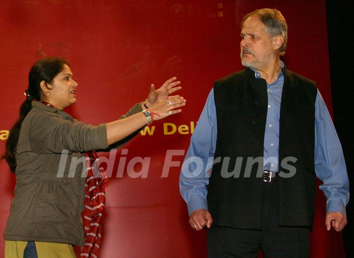 Vice ChancellorJamia Millia Islamia Najeeb Jung during the rehersal of the play