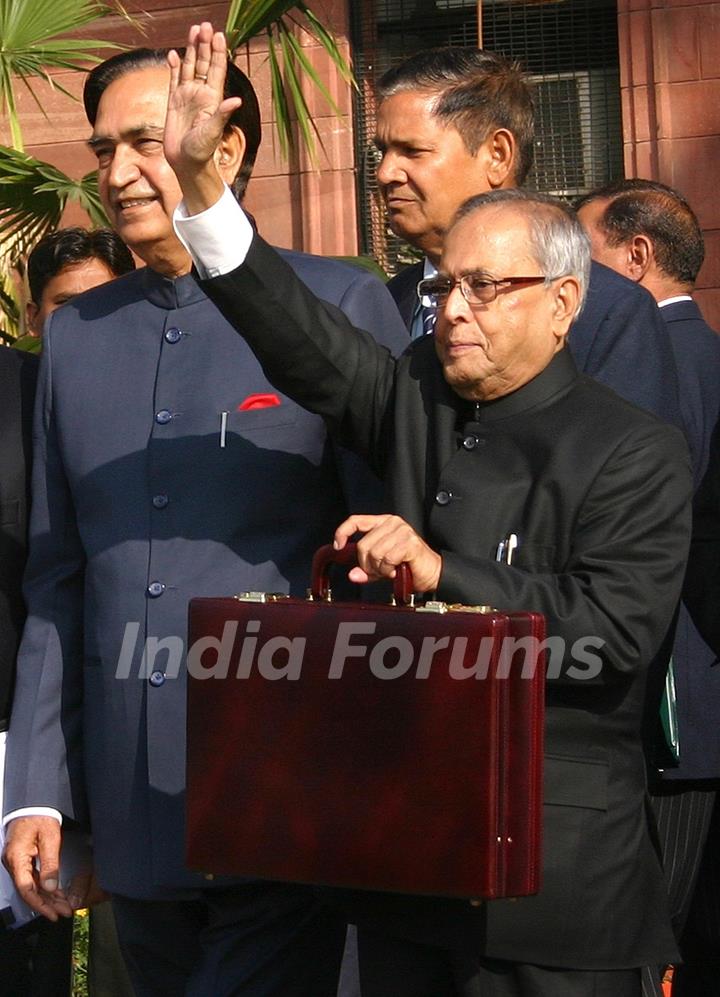 Union Finance Minister Pranab Mukherjee going to present the General Budget 2011-12 to the Parliament at the North Block