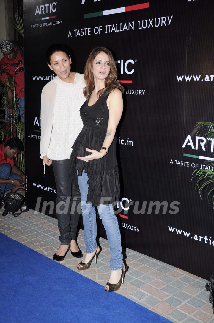 Suzanne Roshan and Mehr Jessia at Arctic Vodka launch, Sea Princess. .