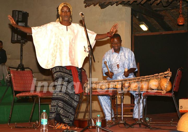 The Drums and dancing of West Africa by Dafra Accoustics of Burkina Faso,in New Delhi. .