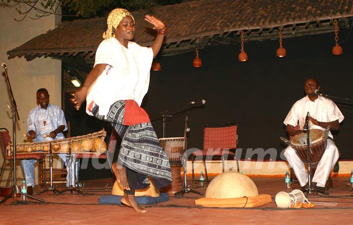 The Drums and dancing of West Africa by Dafra Accoustics of Burkina Faso,in New Delhi. .