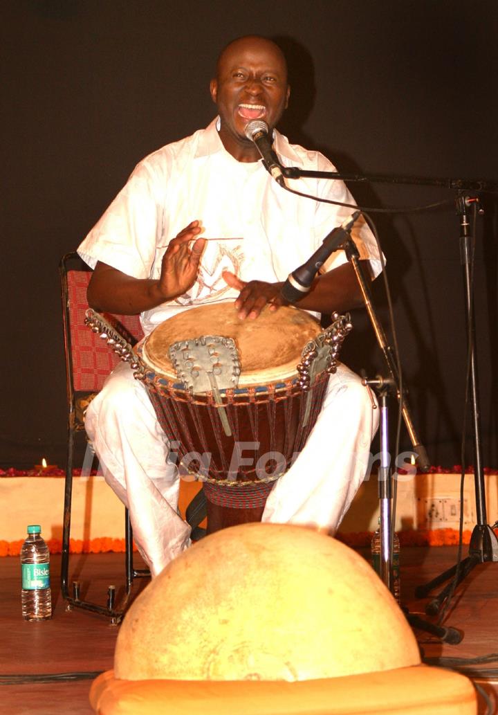 The Drums and dancing of West Africa by Dafra Accoustics of Burkina Faso,in New Delhi. .