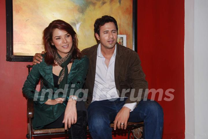 Aryan Vaid and Udita Goswami on the location of Diary of a Butterfly film at Goregaon. .