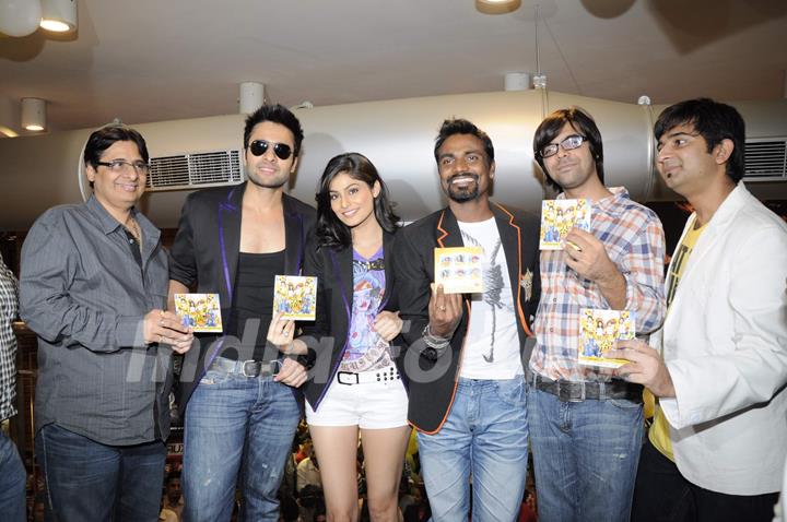 Jackky Bhagnani, Remo Dsouza and Pooja Gupta at F.A.L.T.U film music launch at Planet M, Mumbai