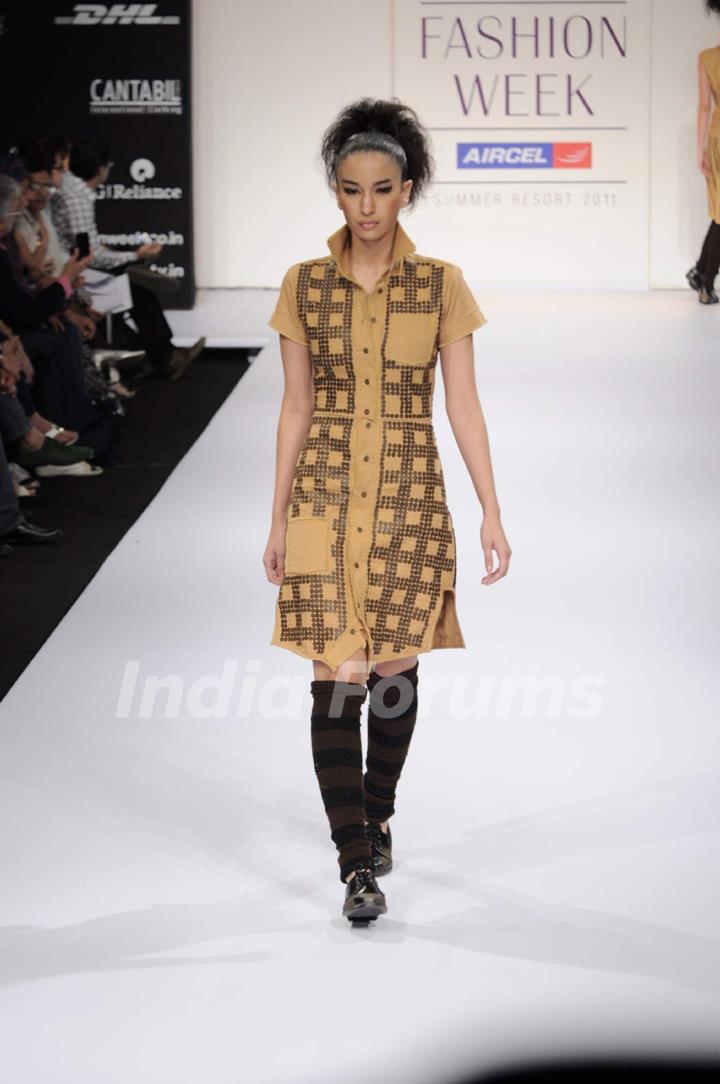 Model at the Day 1 of Lakme Fashion Week. .