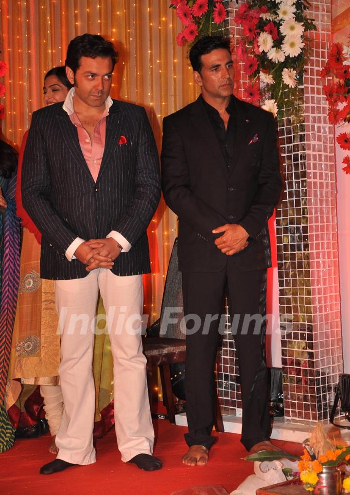 Akshay Kumar and Bobby Deol at Promotional event of film 'Thank You' at Madh Island