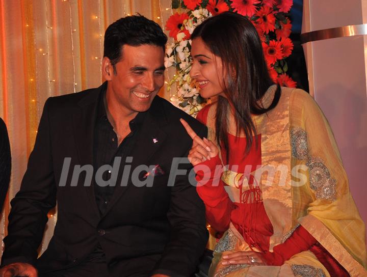 Akshay Kumar and Sonam Kapoor at Promotional event of film 'Thank You' at Madh Island