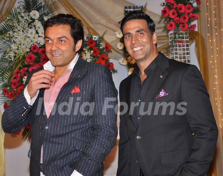 Akshay Kumar and Bobby Deol at Promotional event of film 'Thank You' at Madh Island