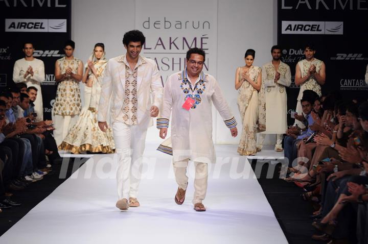 Models on day 3 Lakme Fashion Week for designer Debarun. .