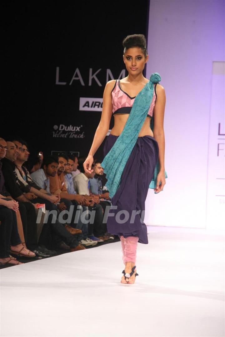 Models walk the ramp at Lakme Fashion Week