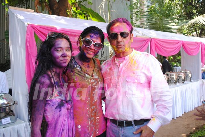 Gulshan Grover and Kavita Kaushik at Ekta, Sanjay and Kiran Holi Party at Versova