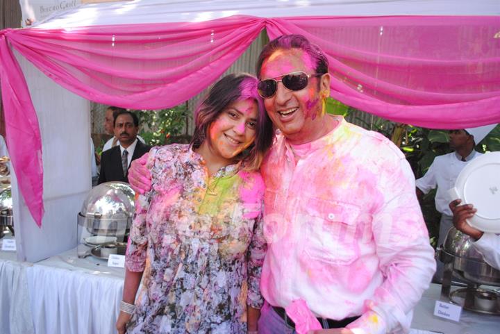 Ekta Kapoor & Gulshan Grover at Holi Party at Versova