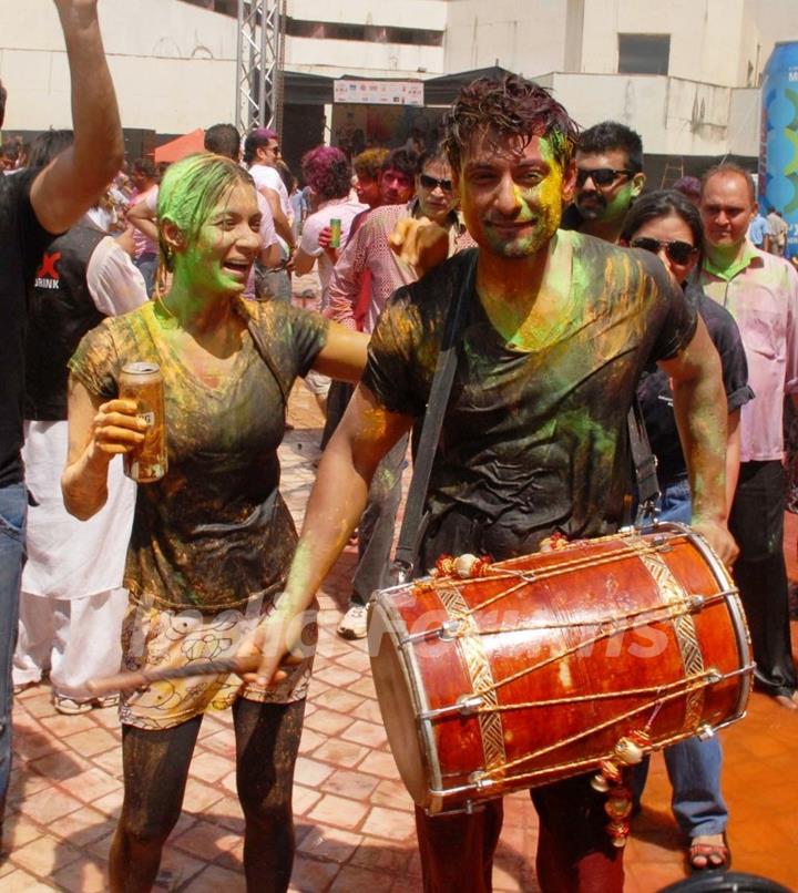 Indraneil Sengupta and Barkha Bisht at Zoom Holi Party in Tulip star